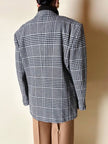 Blazer vintage Gianni Versace in lana jacquard fantasia principe di Galles