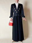 Blazer nero con bottoni gioiello dorati “Yves Saint Laurent”