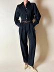 Jumpsuit vintage Yves Saint Laurent in lana nera