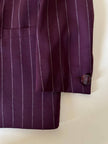 Blazer doppiopetto in rasato di lana gessato color burgundy “Gianni Versace”