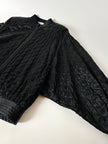 Bomber vintage Valentino Boutique in raso di seta nera trapuntato con fodera rossa