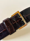 Cintura in coccodrillo marrone “Gianfranco Ferrè”