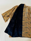 Kimono cinese in broccato di seta oro fantasia dragoni