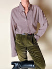 Camicia in cotone Jacquard fantasia pied de poule
