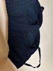 Bustier ricamato in paillettes bluette e strass multicolor
