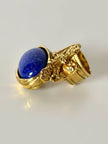 Anello Yves Saint Laurent Arty Ring con cabochon blu effetto Lapislazzuli