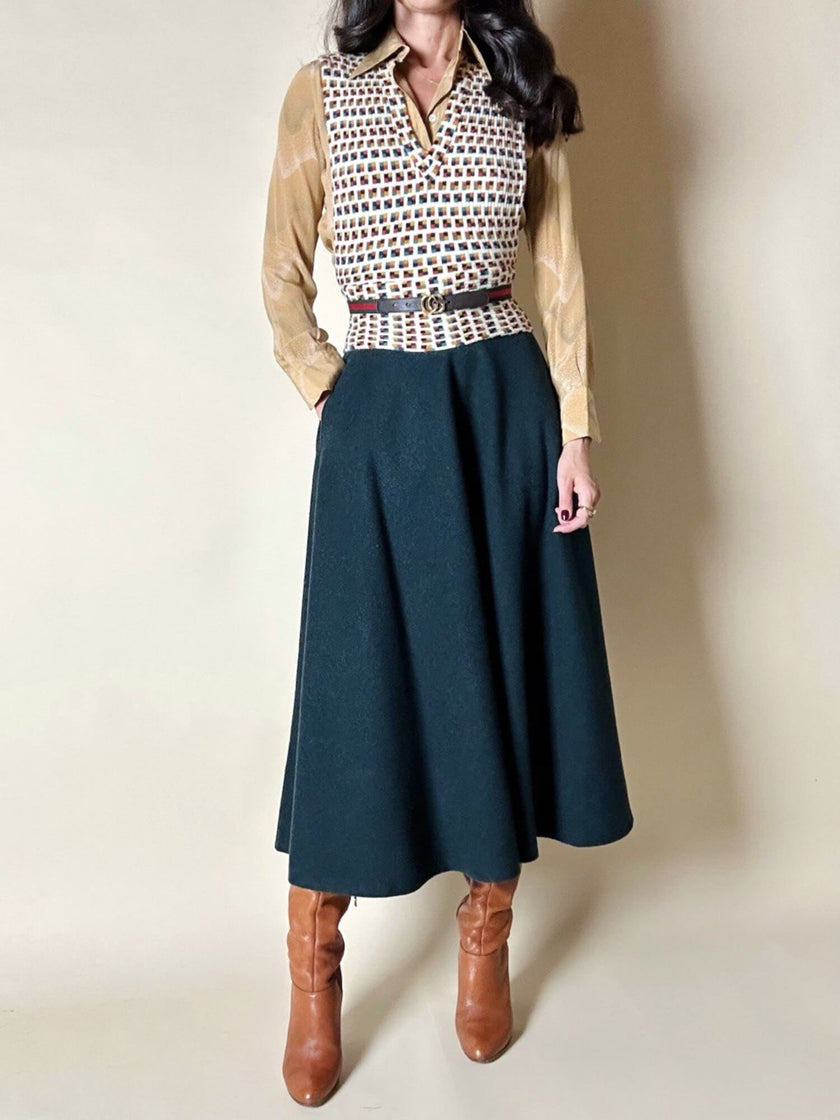 Vintage Missoni-Weste aus strukturierter Wolle in Cremeweiß mit buntem Muster
