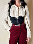 Camicia sartoriale in pura seta jacquard color crema con loghi Gucci