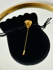 Spillone vintage Yves Saint Laurent dorato con pepita martellata