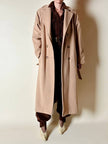 Cappotto vintage Kamaé modello vestaglia in lana e cachemire cammello chiaro