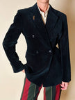 Blazer doppiopetto Antonio Fusco in velluto nero a coste
