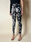 Leggings vintage Gianni Versace fantasia Silver Baroque bianca e nera