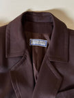 Blazer doppiopetto in lana color cioccolato “Yves Saint Laurent” con pantalone abbinato
