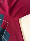 Pullover Yves Saint Laurent fantasia Argyle rosso Borgogna verde inglese e blu notte
