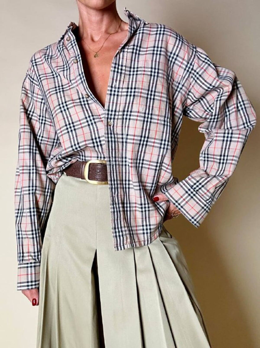 Camicia in cotone fantasia tartan “Burberrys”