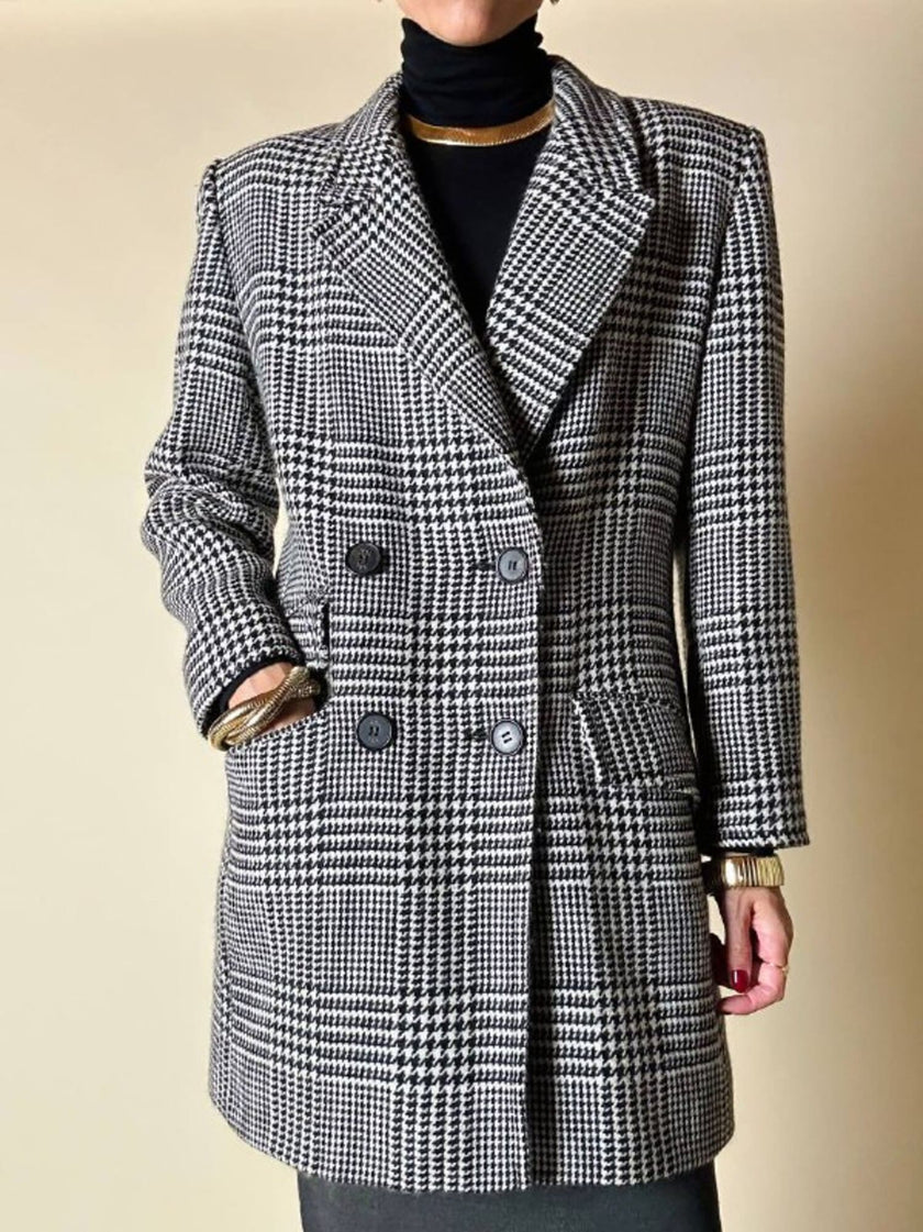 Blazer doppiopetto in lana principe di Galles “Yves Saint Laurent”