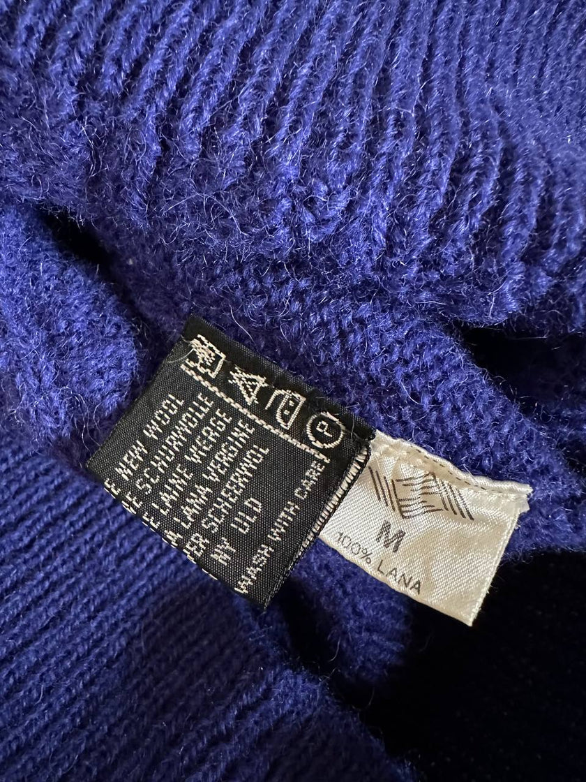 Maglione a trecce girocollo blu Cloisonne Alba Fornari