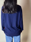 Pullover vintage fantasia Argyle blu notte avio e borgogna Verlana By Jon Smedley