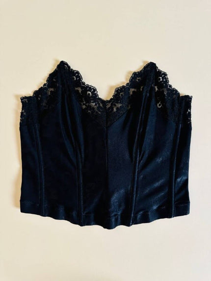 Bustier nero con dettaglio in pizzo 
