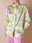 Camicia con fantasia bucolica in tonalità pastello 