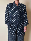 Completo oversize nero a pois bianchi in Cupro “Divina”