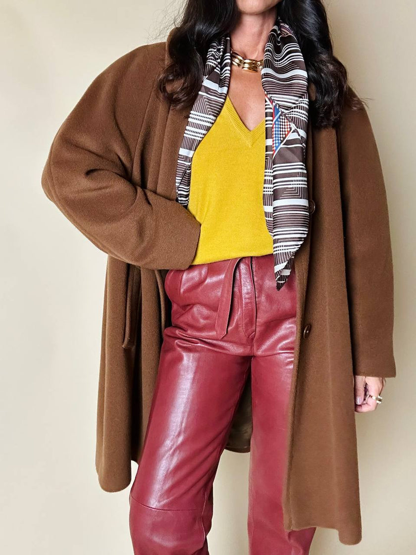 Cappottino in pregiata lana color cammello scuro Belinda Brown