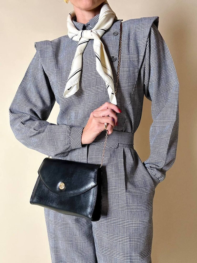 Borsa vintage Guy Laroche Paris in pelle nera