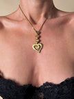 Collana dorata con ciondolo pendente a cuoricini “Yves Saint Laurent”