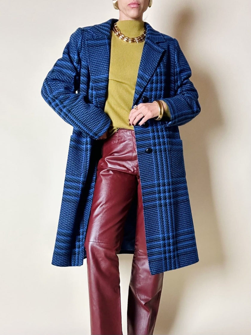 Pantalone a gamba dritta in pelle bordeaux In Extenso