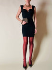 Mini abito in cotone stretch nero con coppe in serpente “La Perla”