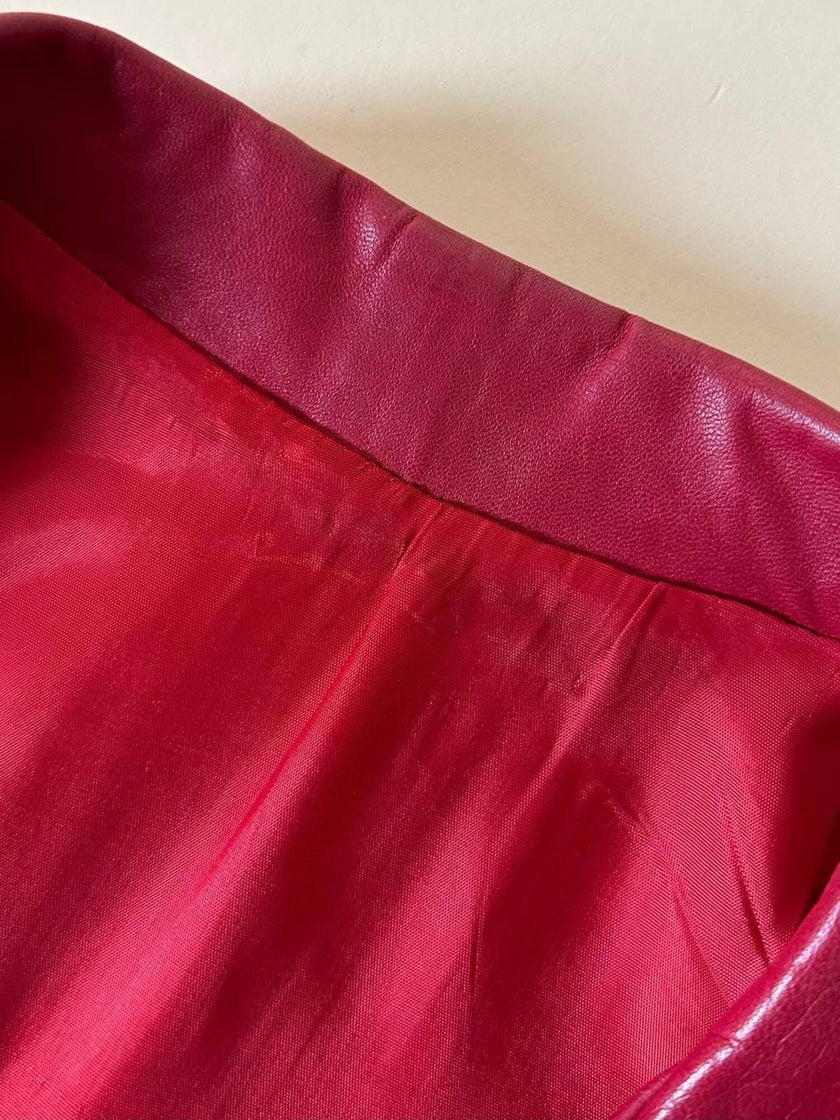 Giacca in pelle rossa