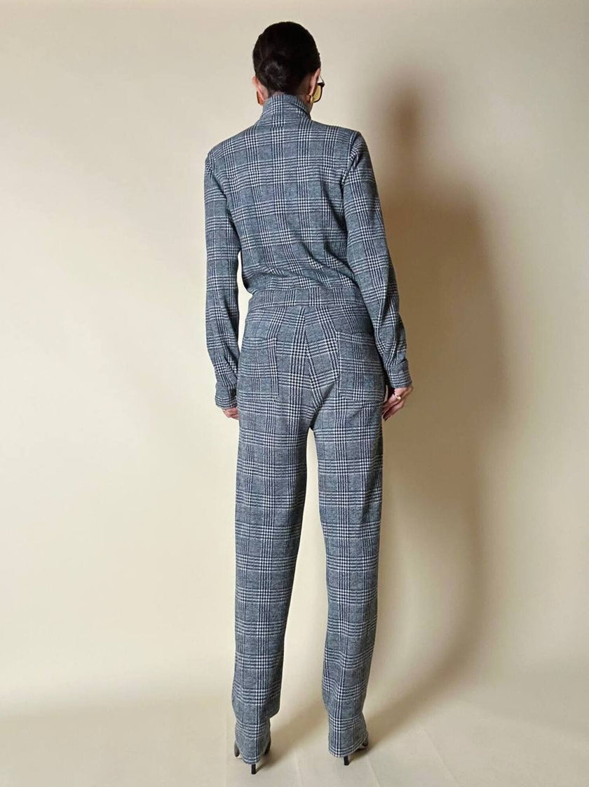 Jumpsuit in misto lana fantasia principe di Galles