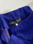 Pantalone vintage Cristina Gavioli a vita con piega in lana blu violetto