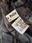 Biker vintage in pelle nera con cintura in vita e fodera couture