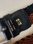 Cintura intrecciata Yves Saint Laurent in elastico bicolore ruggine e nero