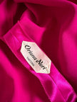 Wrap dress in raso ciclamino con cintura in coordinato “Sartoria Oriana Neri”