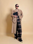 Cappotto doppiopetto in drap di lana cammello 