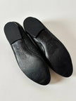 Ballerine slipper Yves Saint Laurent jacquard in tela nera animalier con monogramma YSL in strass