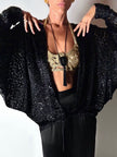Giacca vintage Valeria Ferri in velluto di seta dévoré nero e lurex