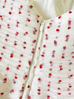 Bustier in tulle bianco plissé con piccoli cuori rossi