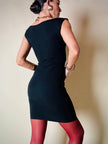 Mini abito in cotone stretch nero con coppe in serpente “La Perla”