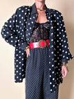 Completo oversize nero a pois bianchi in Cupro “Divina”