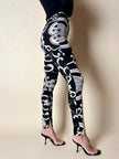 Leggings vintage Gianni Versace fantasia Silver Baroque bianca e nera