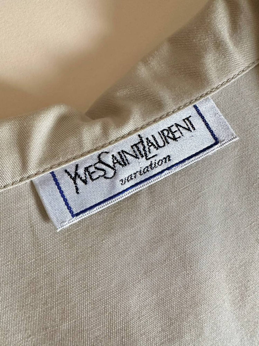 Chemisier Yves Saint Laurent in cotone beige