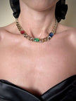 Collier in catena diamantata con pietre sintetiche multicolor “Vogue”