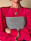 Blusa Yves Saint Laurent Variation in pura seta rossa