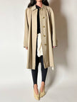 Vintage Burberry’s Trenchcoat aus beigem Gabardine mit passendem Gürtel und Check-Futter