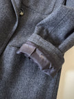 Blazer doppiopetto Yves Saint Laurent in panno di lana mélange grigio antracite