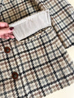 Guy Laroche Sportswear glen check wool double-breasted blazer with leather and metal buttons