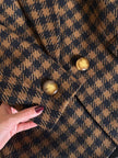 Blazer Guy Laroche in lana fantasia pied de poule ruggine e nero